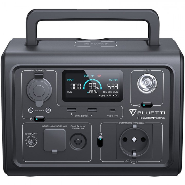 Зарядна станція Bluetti EB3A 268Wh, 74444mAh, 600W