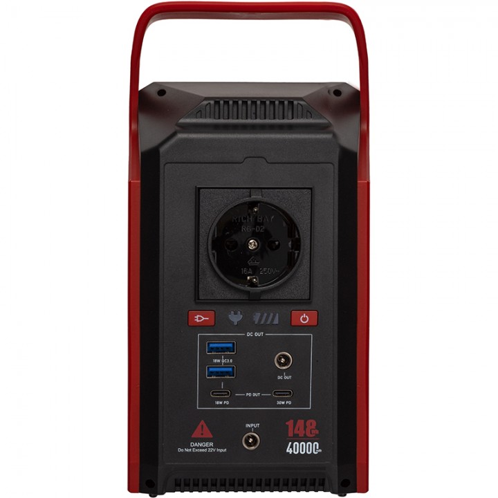 Зарядна станція PowerPlant PP-425 40000mAh, PD 30W, AC 200W, DC12-16.8V, 2xUSB-C, 2xUSB QC3.0 (PB931415)
