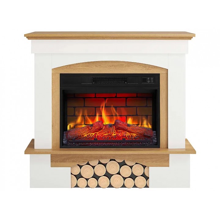 Камінокомплект ArtiFlame Woodley AF23BS білий/дуб натуральний