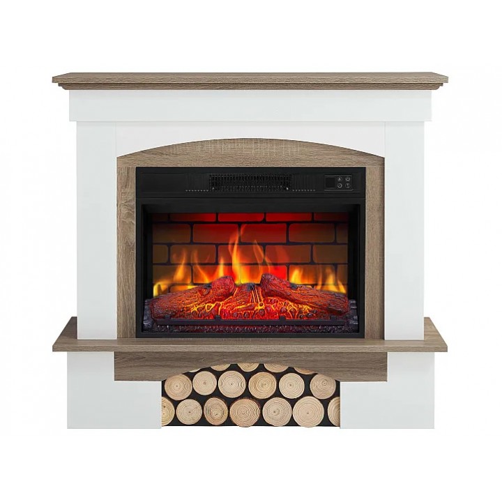 Камінокомплект ArtiFlame Woodley AF23BS білий /дуб сірий