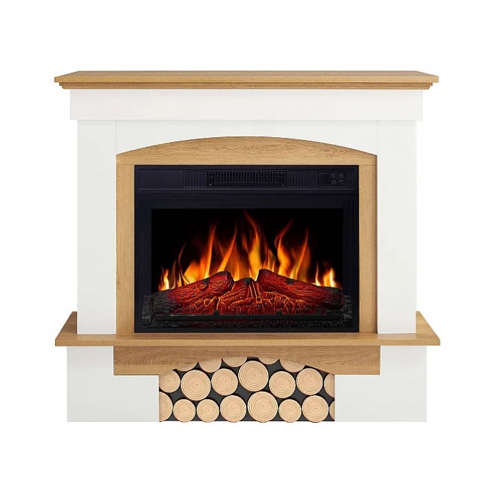 Камінокомплект ArtiFlame Woodley AF23S білий / дуб натуральний